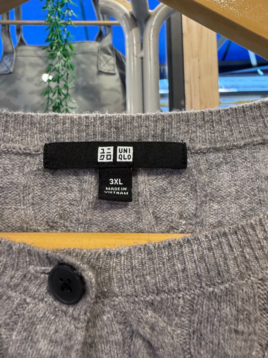 유니클로 그레이 꽈배기 니트 가디건 상품이미지2