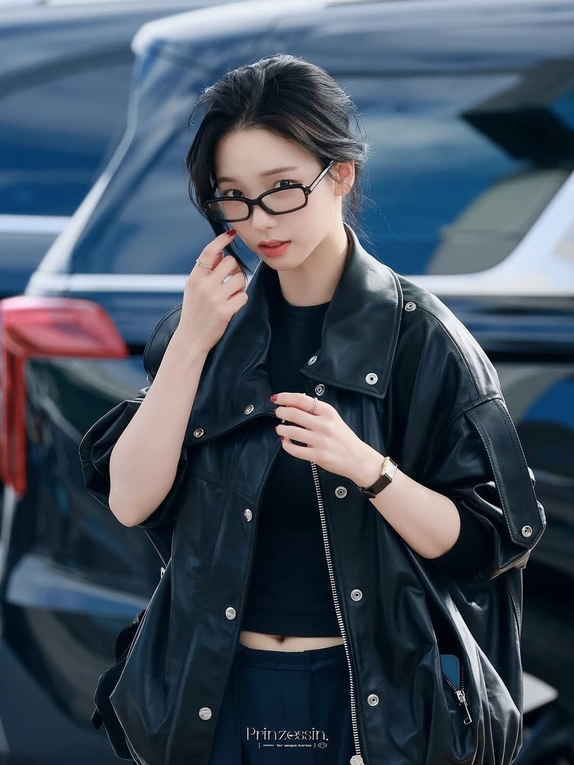 슬릭 뿔테 에스파 카리나 안경 Y2K 긱시크 선글라스 상품이미지4