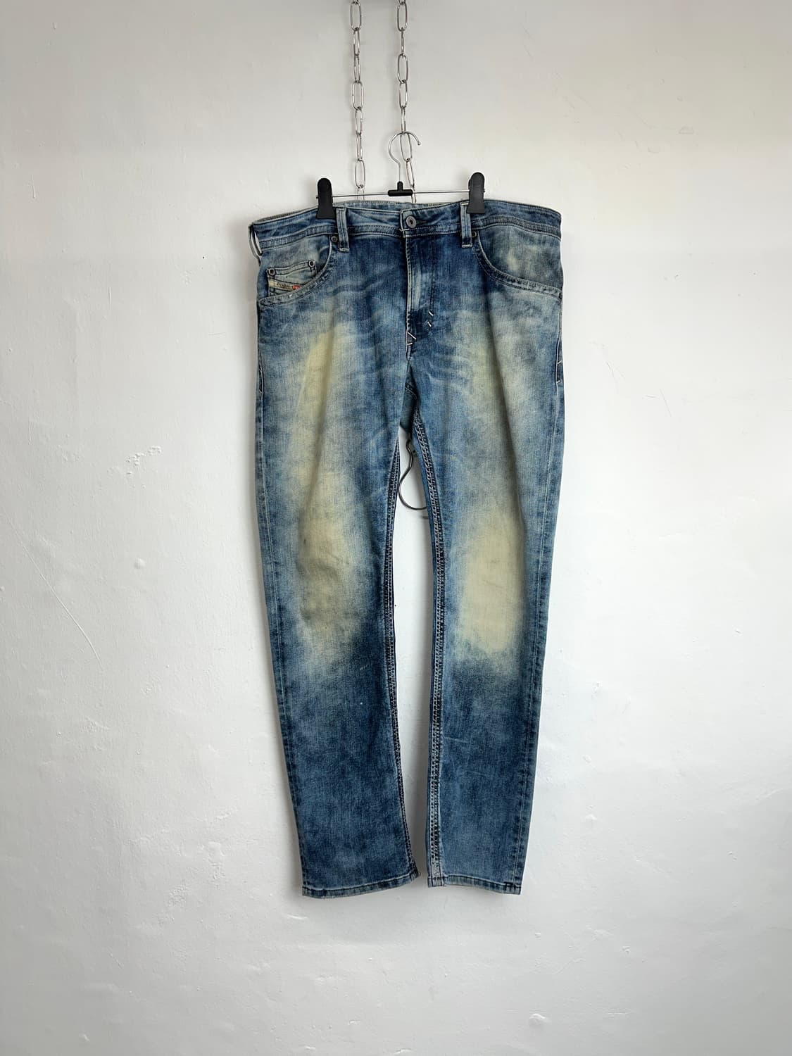 DIESEL Blue Distressed Wash Straight-Leg 상품이미지4