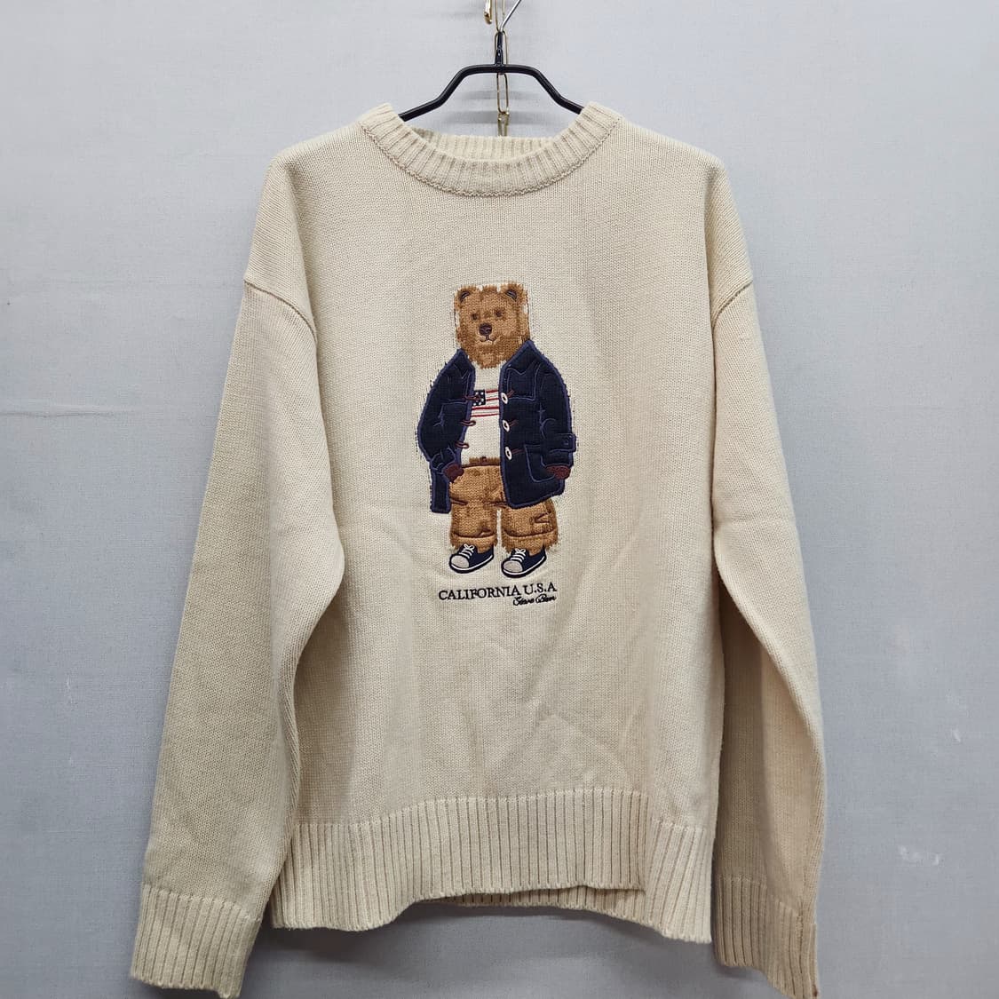 후아유 20주년 베어 자수 니트 M(L) 남여공용 상품이미지1