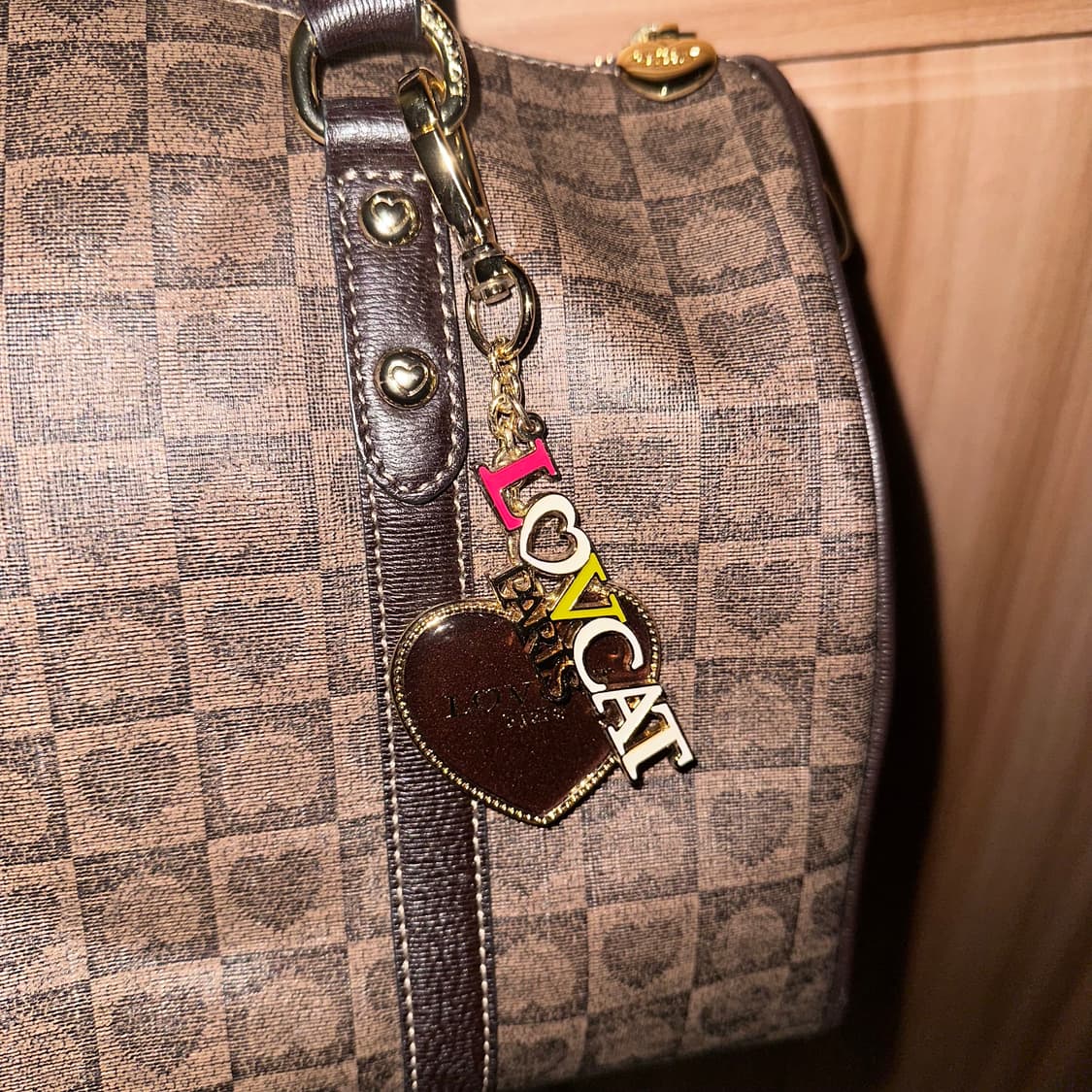 LOVCAT 러브캣 오네갸루 하트 패턴 토트백 보스턴백 모노패턴 빈티지 상품이미지10