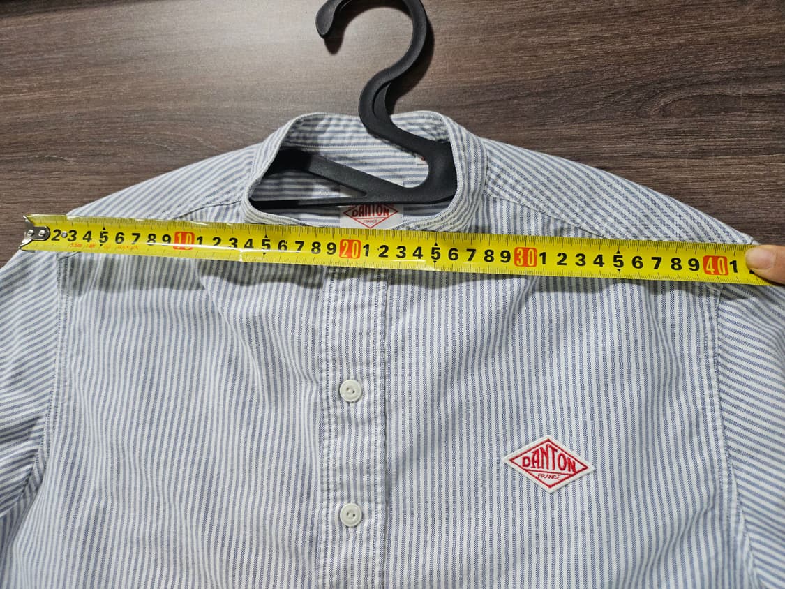 단톤 스트라이프 밴드 카라 셔츠  36 상품이미지8