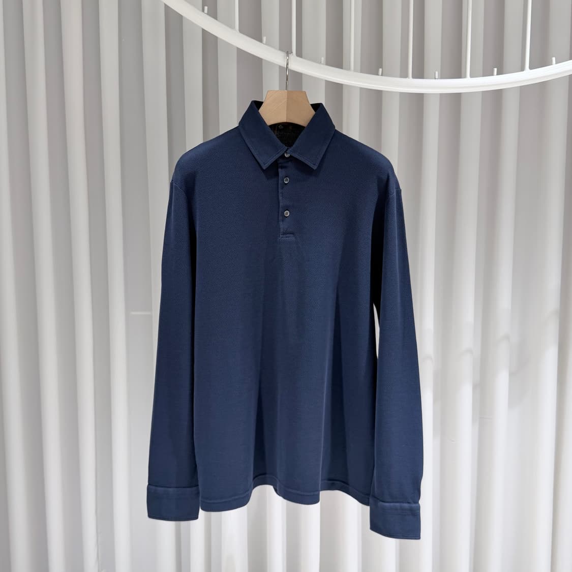(S+/XL) / 새상품 로로피아나 코튼 피케 카라넥 폴로 긴발 티셔츠 상품이미지1