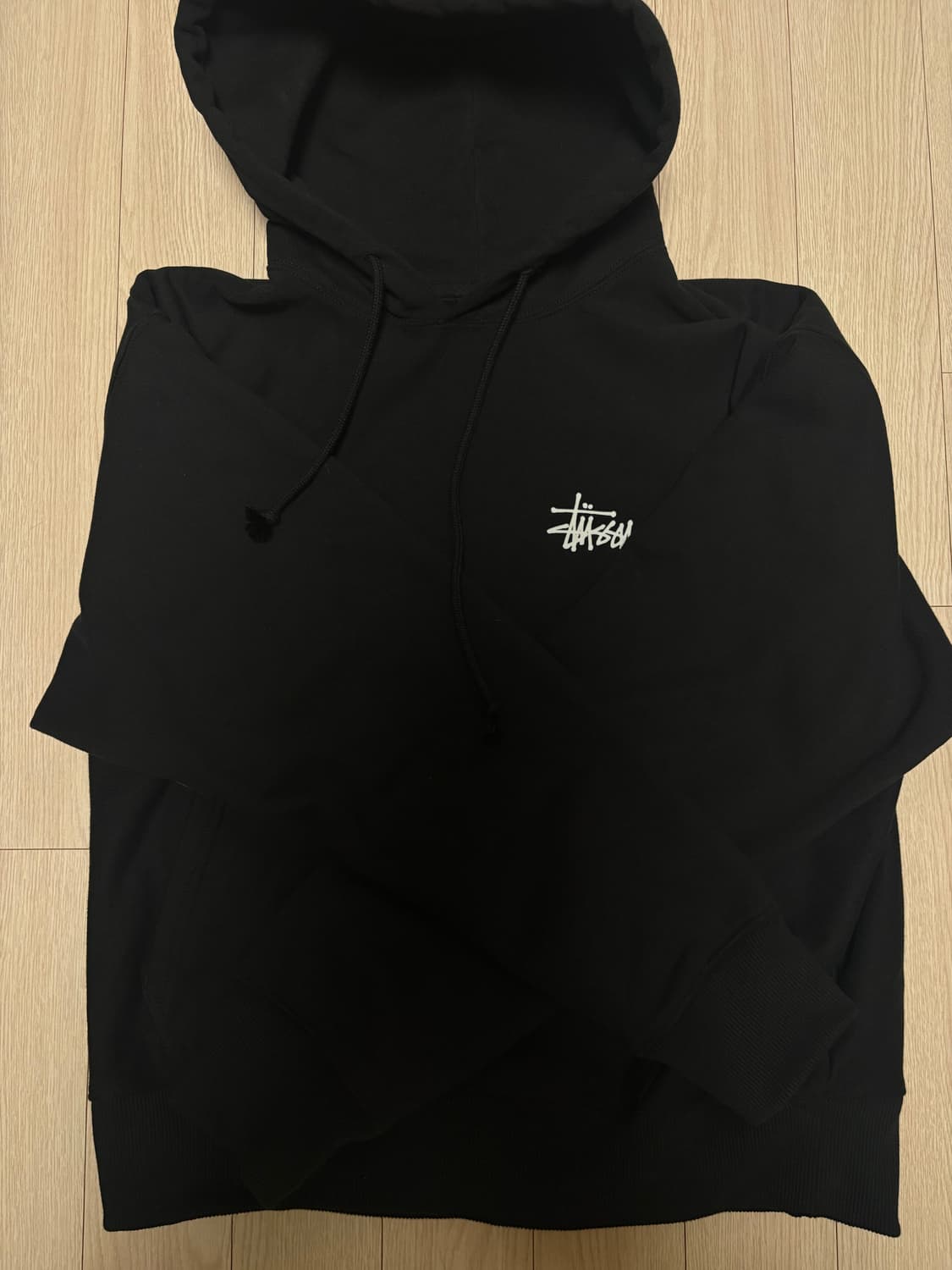 스투시 베이직 스투시 후드 블랙 상품이미지1