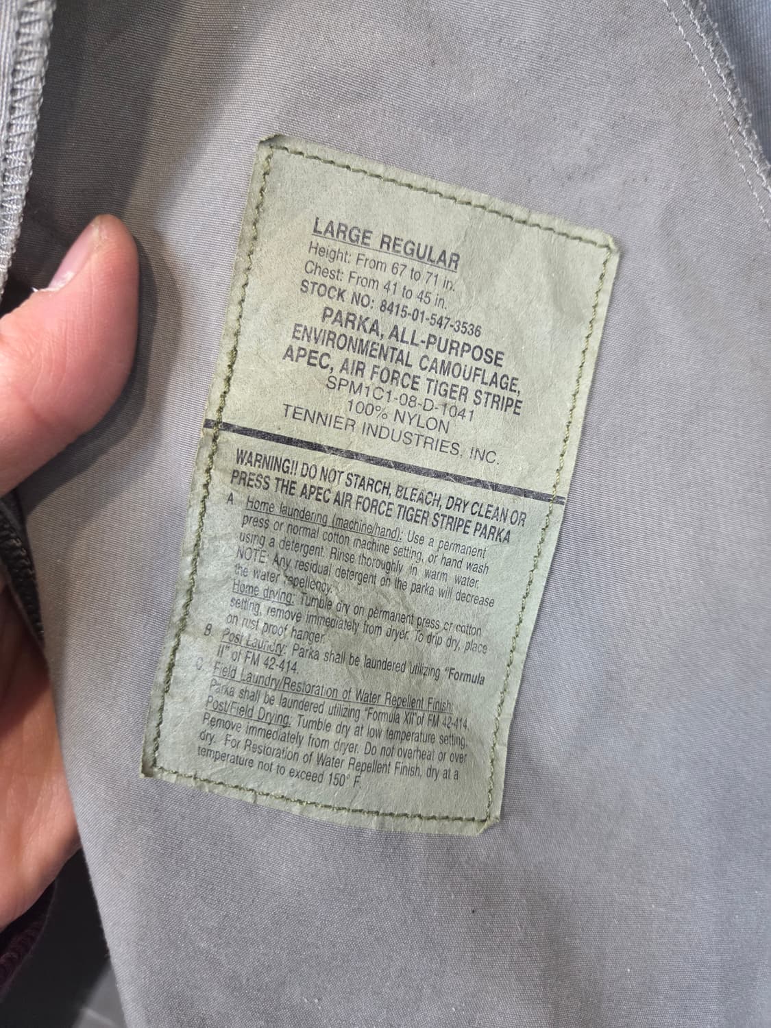 밀리터리 공군 에어포스 타이거 카모 고어텍스 후드자켓 L 레귤러  상품이미지5