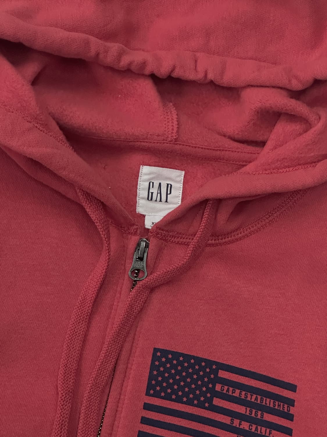 재팬 Gap 레드 기모 U.S.A 후드집업  빈티지 데코라 괴짜  상품이미지4