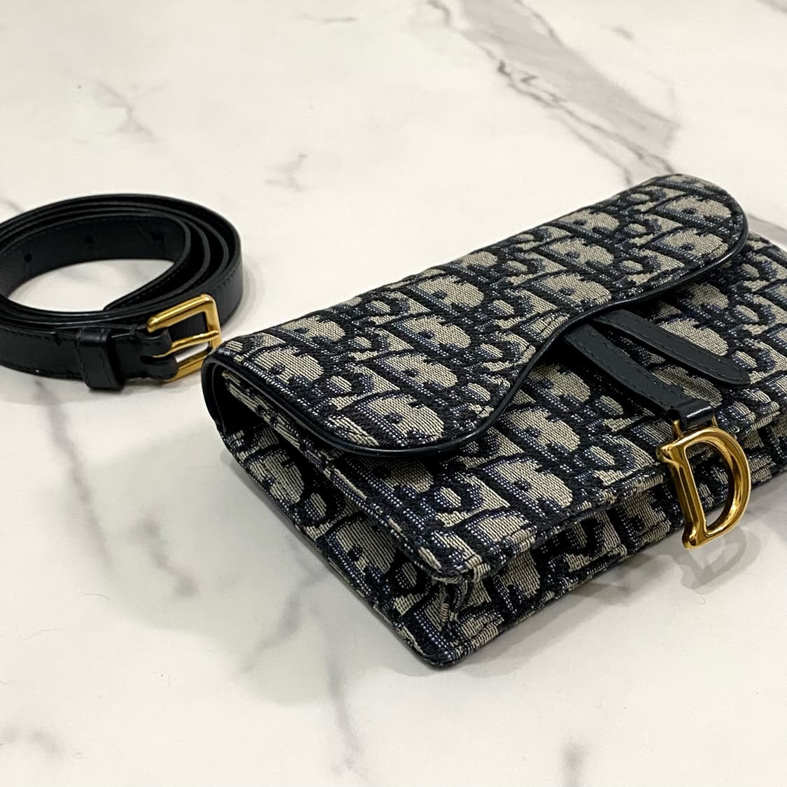 디올 새들 오블리크 자카드 벨트백 가방 파우치 블루 상품이미지2