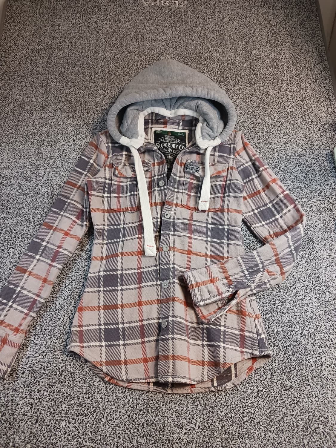 슈퍼드라이 후드 체크셔츠 상품이미지1