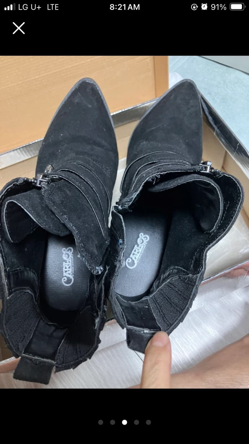 Carlos 블랙 웨스턴 버클 스웨이드 부츠 상품이미지3