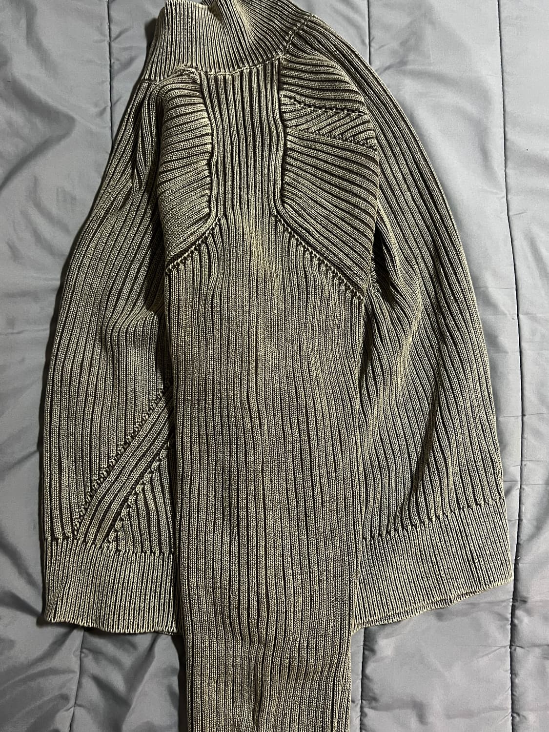 엘무드 피스 다이드 니트 집업 베이지 (48) 상품이미지6