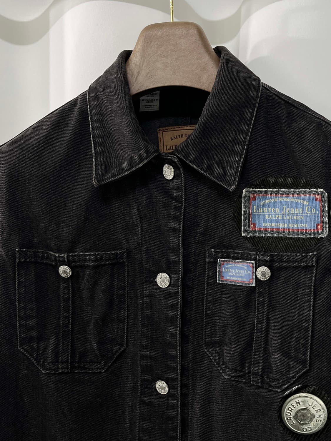 90's 폴로 랄프로렌 스톤 블랙 워시 헌팅 데님 초어 자켓 상품이미지4