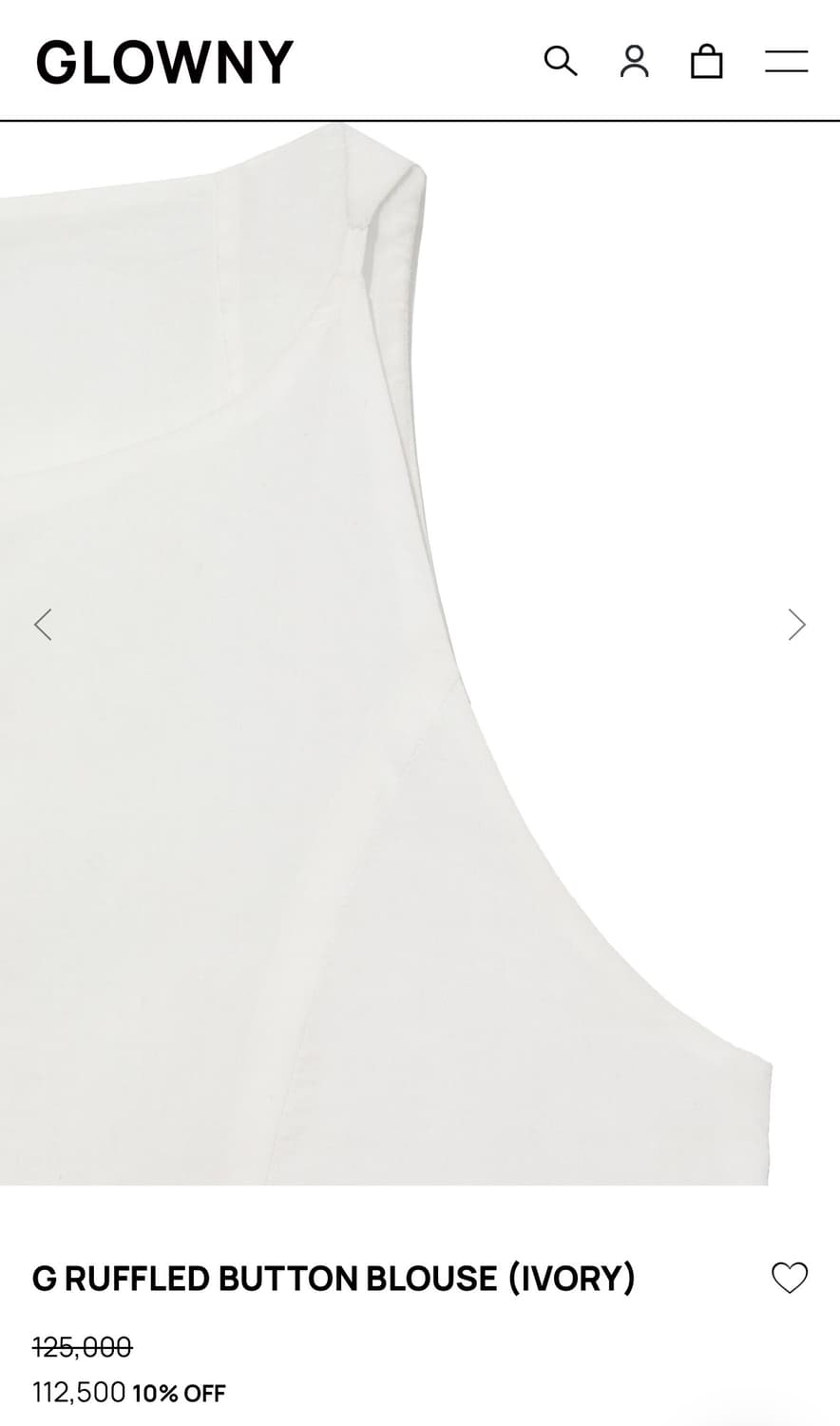 글로니 G RUFFLED BUTTON BLOUSE (IVORY) 상품이미지10