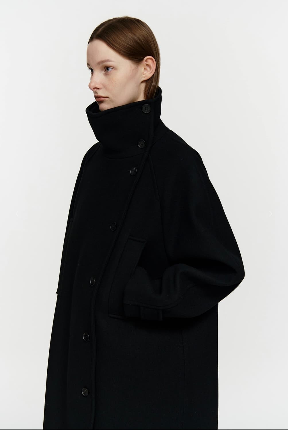 Burmula CASHMERE HIGH NECK COAT (BLACK) 상품이미지5