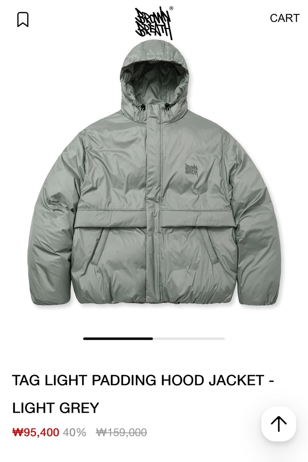 브라운브레스 패딩 후드 자켓 (M) - Light gery 상품이미지1