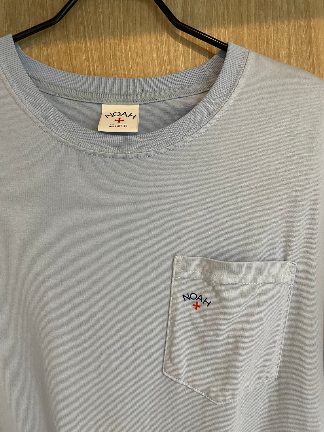 NOAH 포켓 반팔 티셔츠 스카이블루 (M, 새제품) 상품이미지3