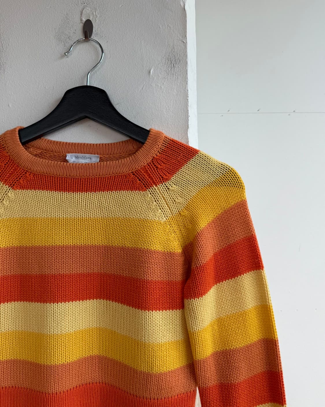 막스마라 오렌지 옐로우 스트라이프 캐시미어혼방 니트  상품이미지5