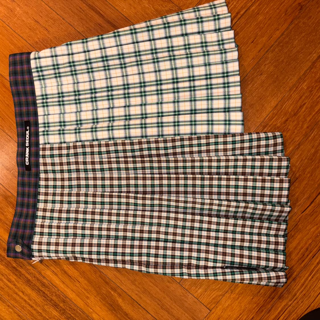 크랭크 서울 언발란스 체크 스커트 상품이미지2