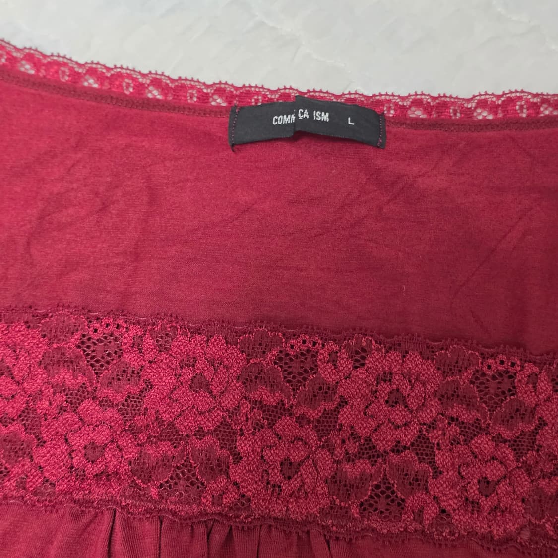 레드 버건디 고딕 레이스st 슬리브 긴팔티셔츠 상품이미지2