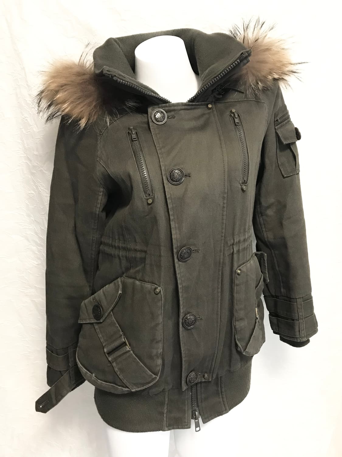 빈티지 00s y2k 라쿤퍼 후드 포켓 야상 점퍼 자켓 상품이미지1