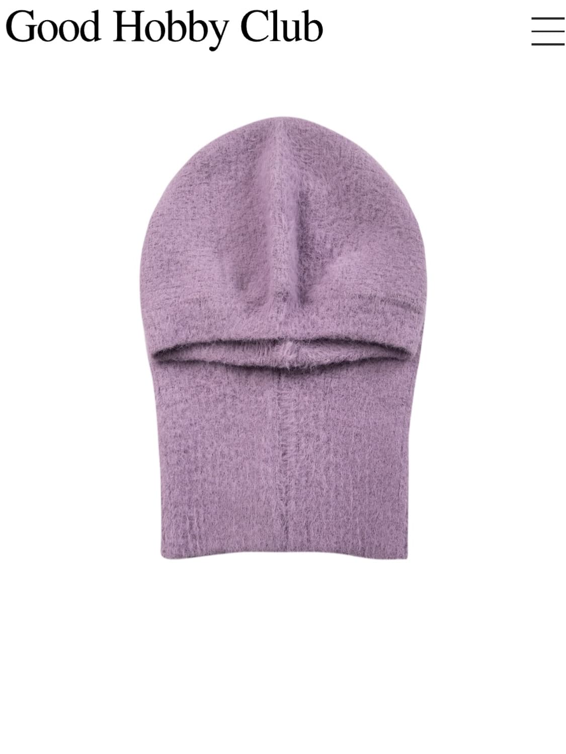 (새상품/택o) 굿하비클럽 소프트 페더 바라클라바 퍼플 상품이미지2
