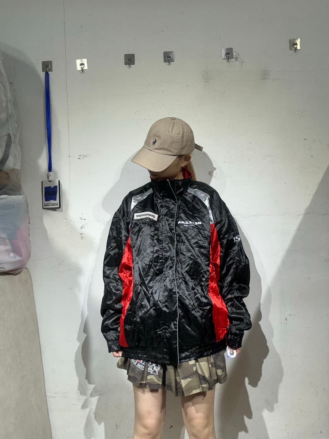 빈티지 블랙 레드 라인 레이싱 트랙 자켓 L 상품이미지2