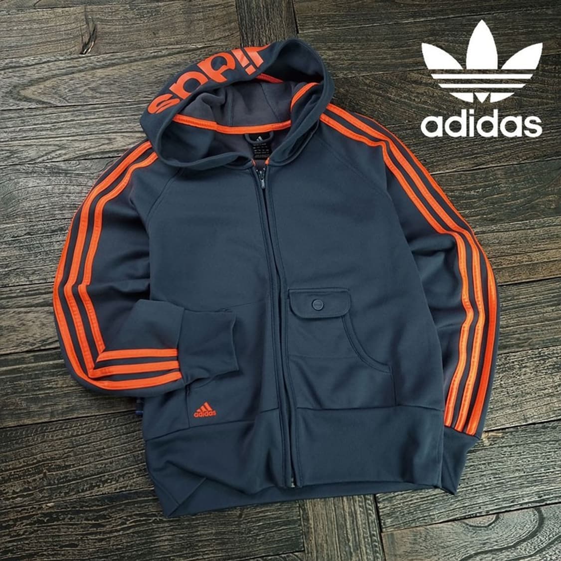 [아디다스] 로고 프린팅 삼선 후드 집업 M19679 상품이미지1