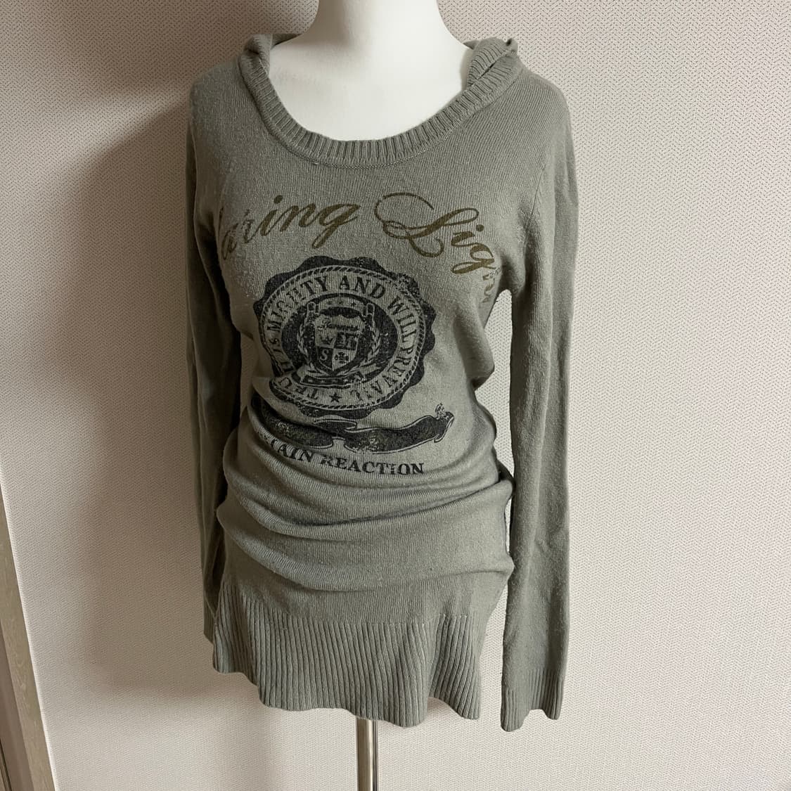 딱붙빗 후드 슬리브 원피스 상품이미지3