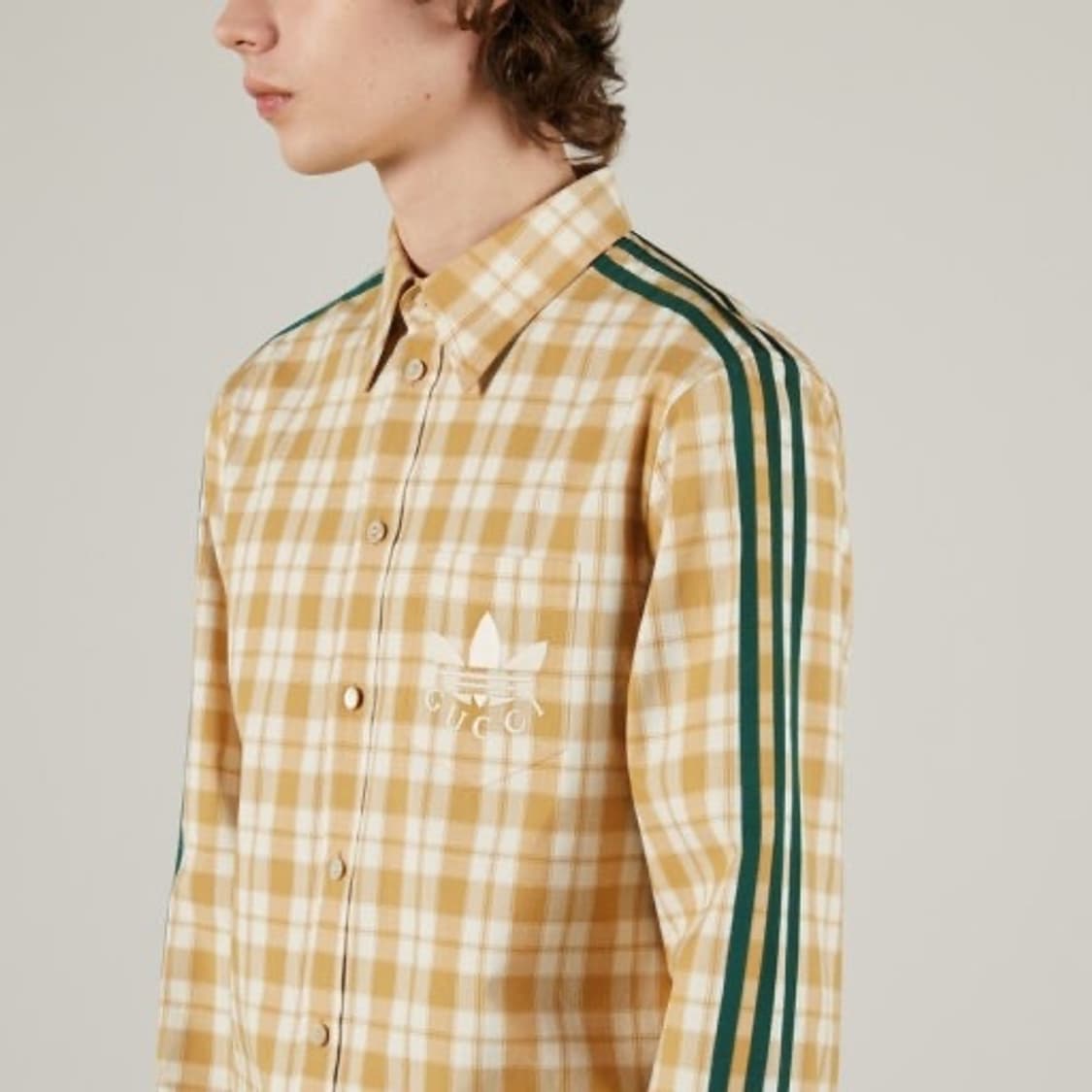 구찌 x 아디다스 콜라보 트레포일 체크셔츠 16 상품이미지1