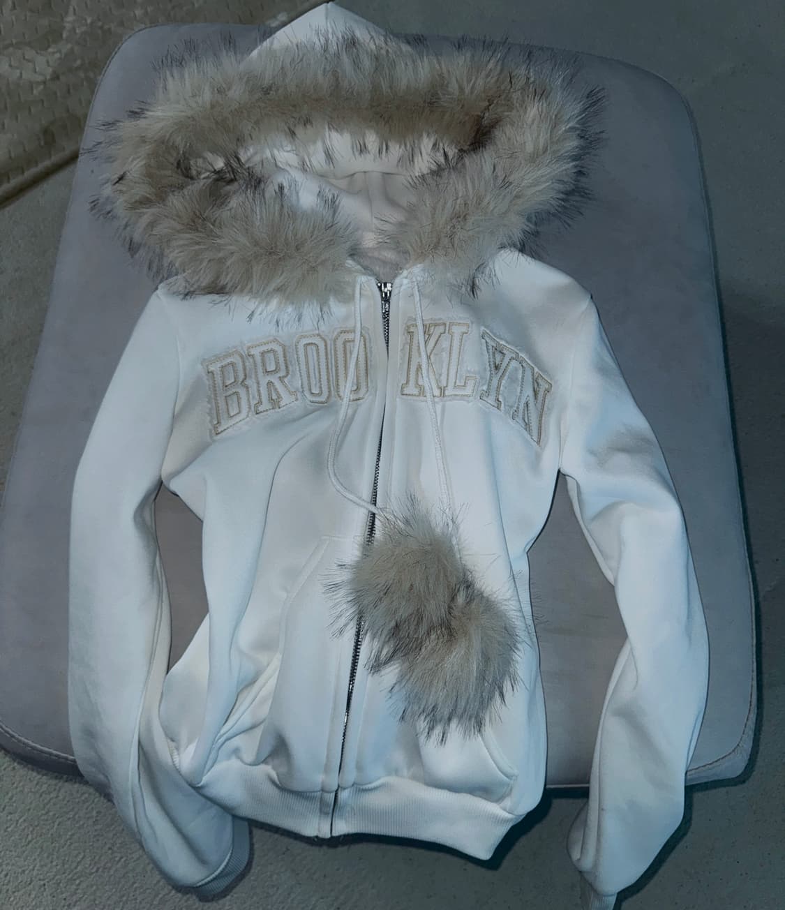 vintage❄️ 갸루 퍼 후드집업 상품이미지1