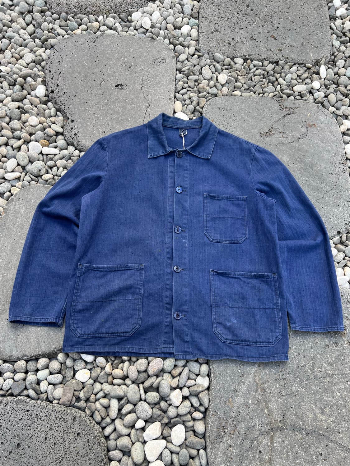 WASHING BLUE OLD HBT 헤링본트윌코튼 프렌치워크자켓 상품이미지1