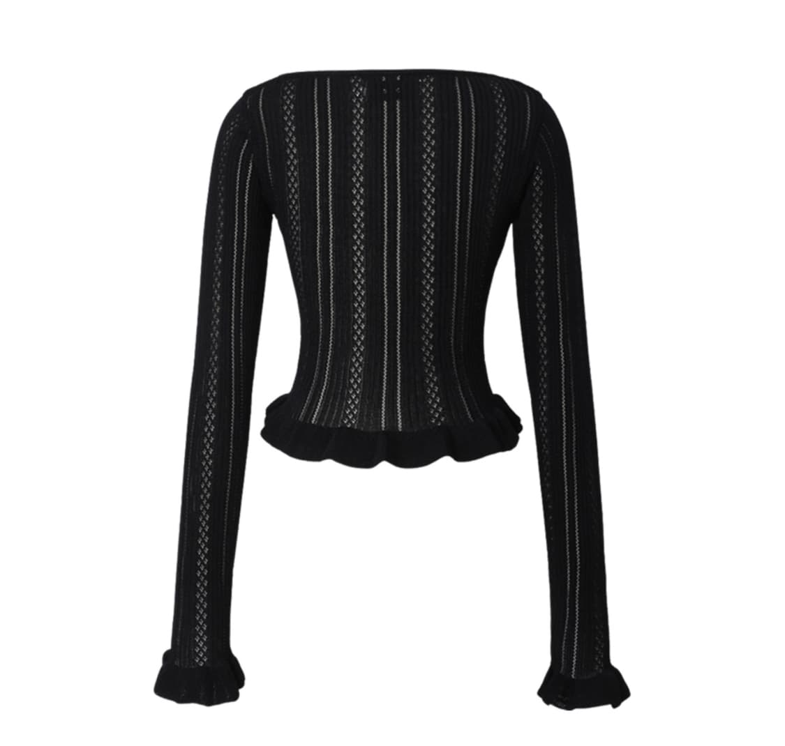 쓰리타임즈 아이리스 가디건 블랙 볼레로 쓰탐 상품이미지2