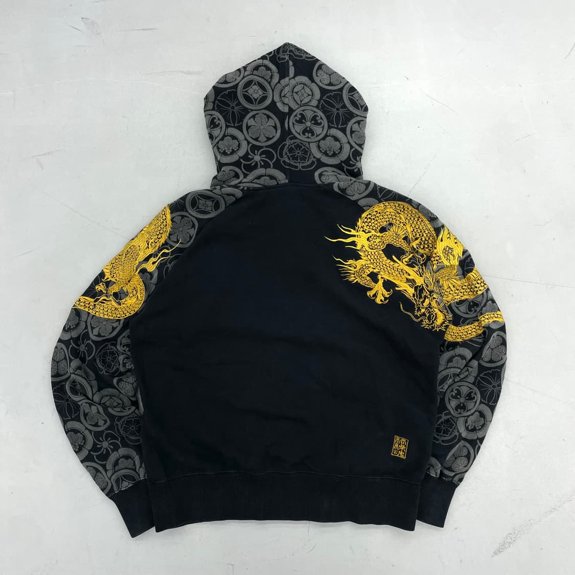 카라쿠리 타마시 드래곤 용 자수 오리엔탈 후드집업 상품이미지2