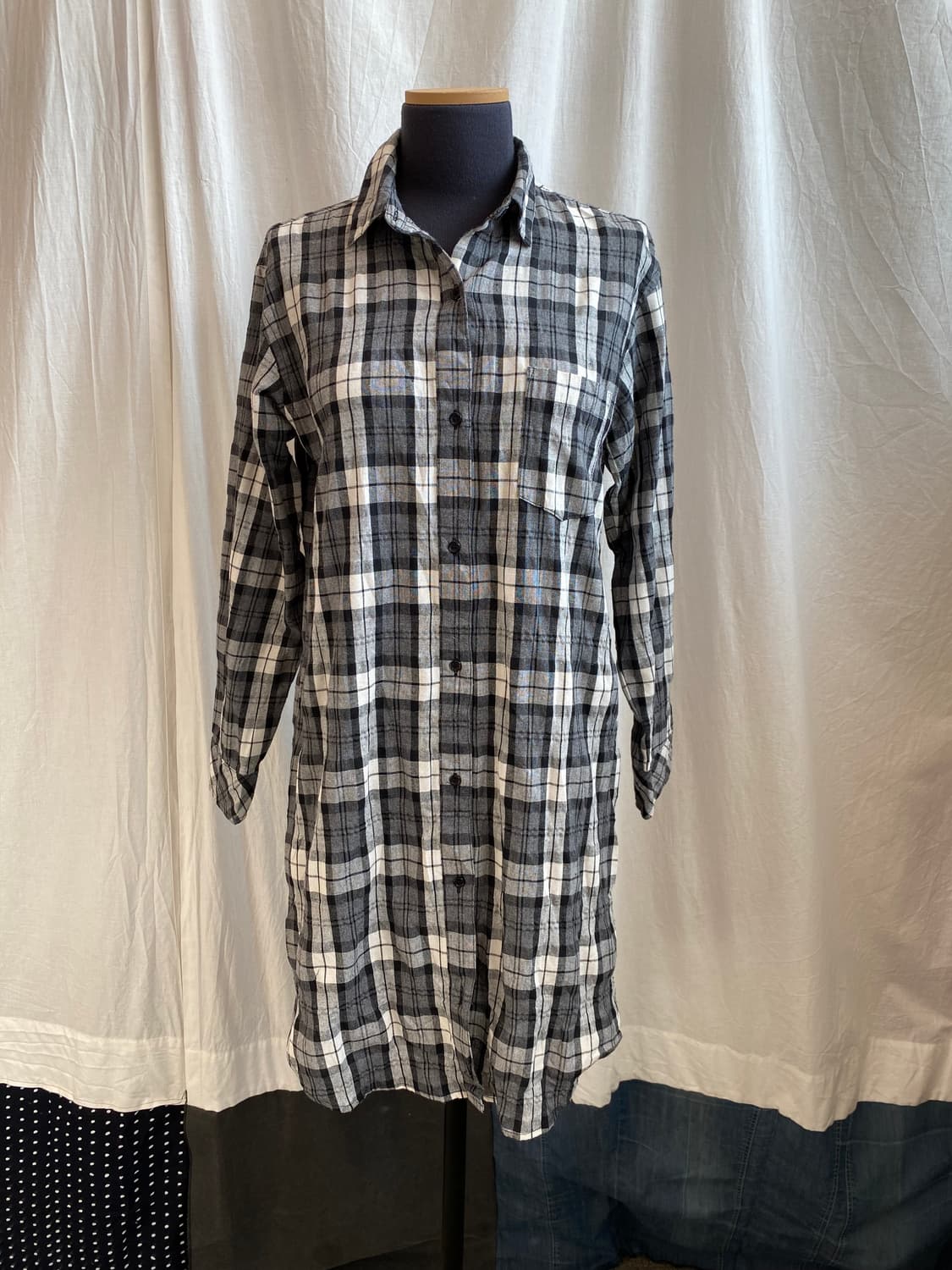 VIS 체크 롱셔츠(M) 상품이미지1