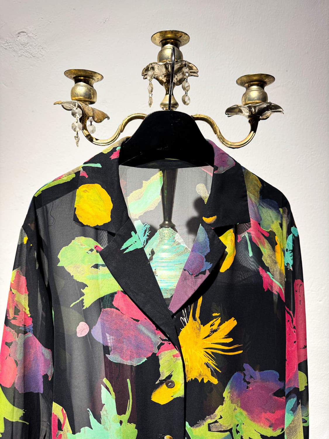 Abstract Floral Sheer Shirt    상품이미지3