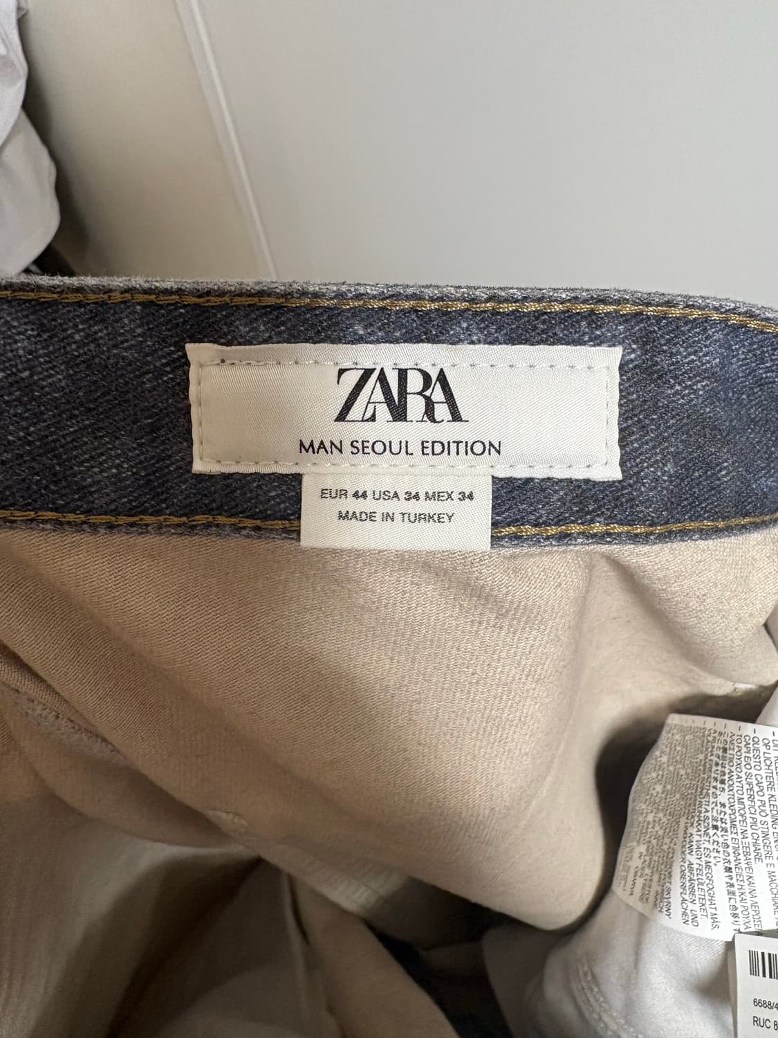 [34] 자라 워싱 프린트 배기 핏 진 상품이미지3