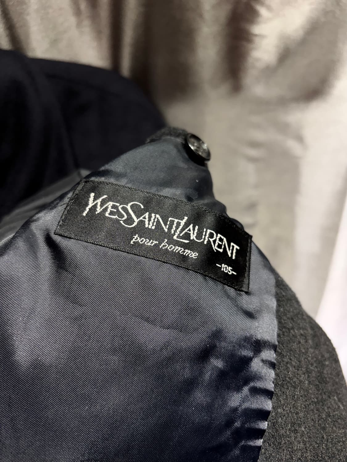 XL YSL 입생로랑 Cashmere 심볼로고 딥네이비 블루종 상품이미지8