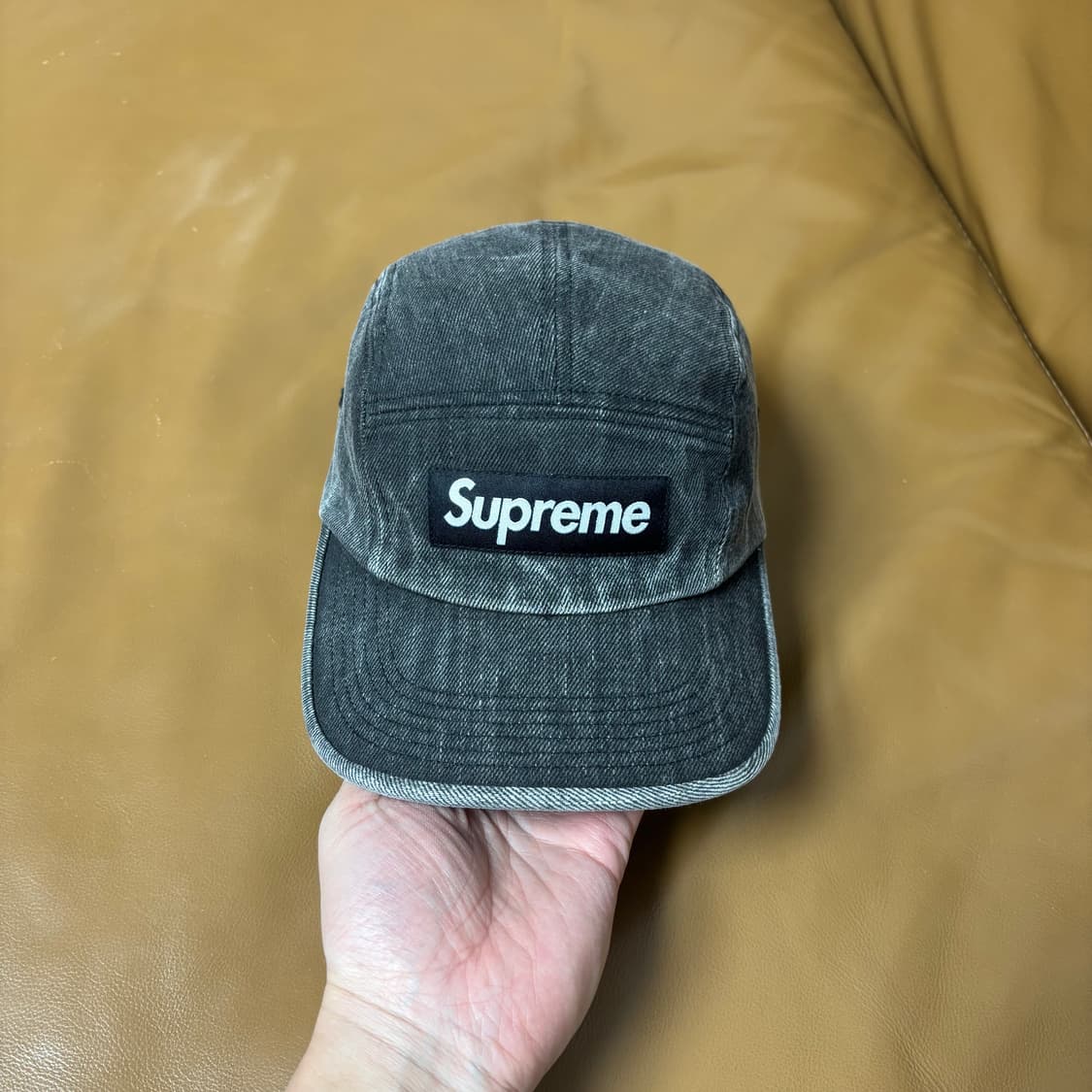 슈프림 캠프캡 모자 박스로고 데님 블랙 상품이미지2