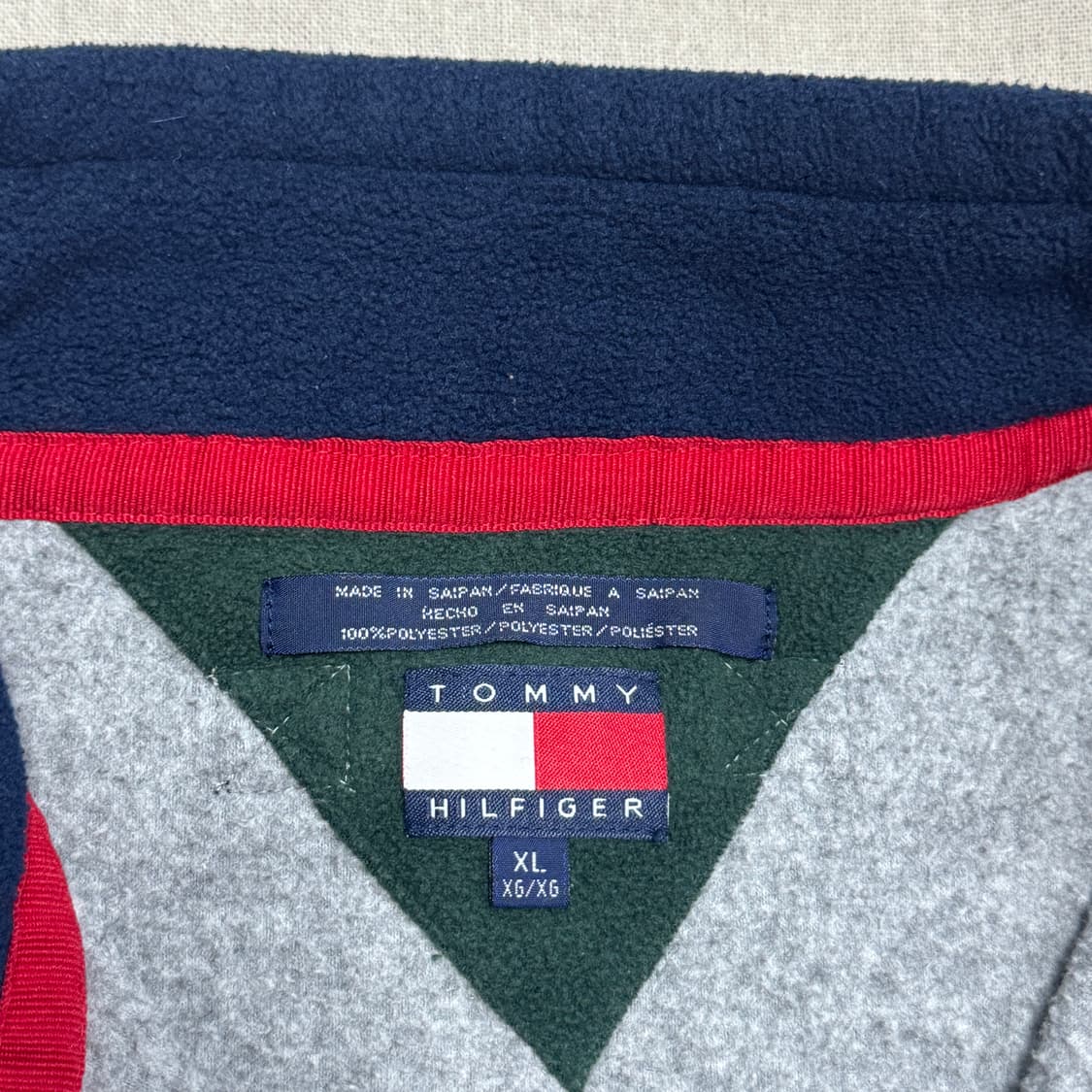 타미힐피거 90s 빈티지 기모 플리스 반집업 XL 상품이미지8