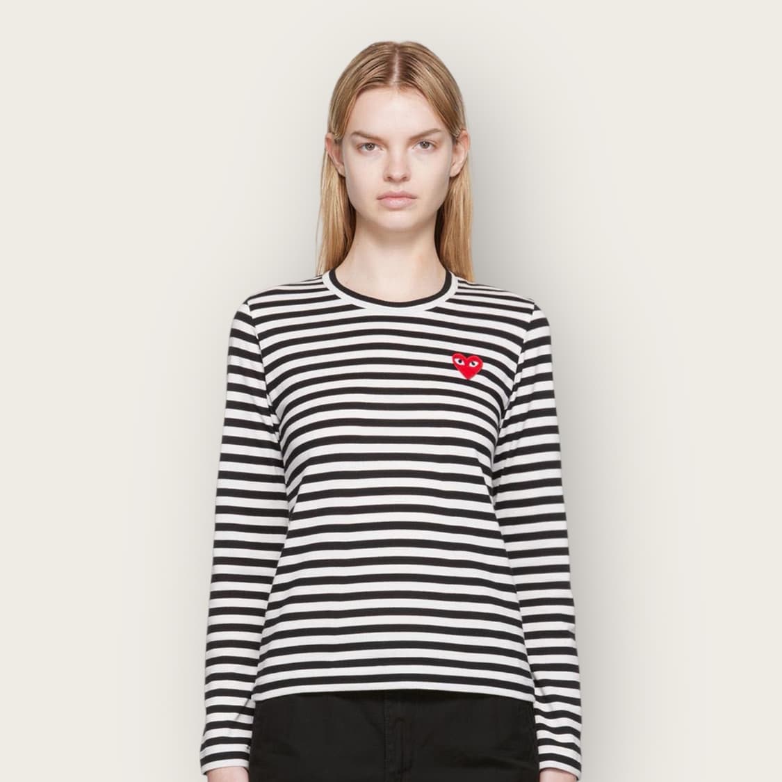 S/ 꼼데가르송 레드와펜 스트라이프 긴팔 상품이미지1