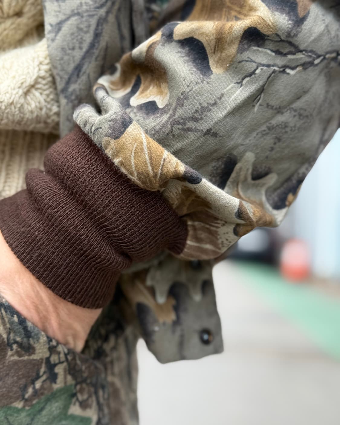 90‘s 스파르탄 코튼우드 카모 패턴 봄버 자켓 L 상품이미지10