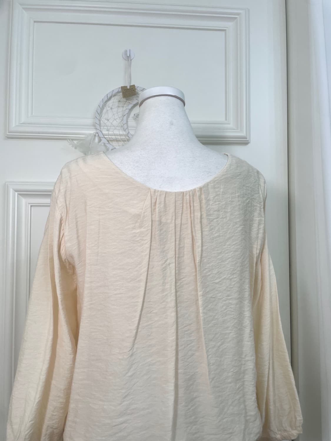 SM2 sheer coral v-neck pleats mori blous 상품이미지4