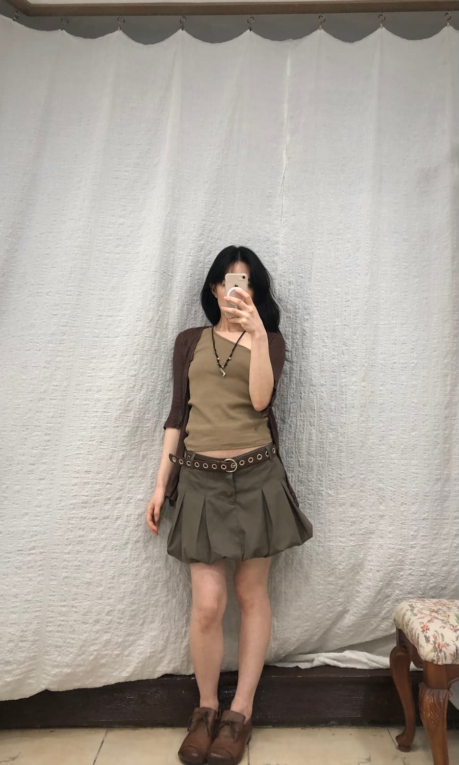 Bubble hem mini skirt 상품이미지2