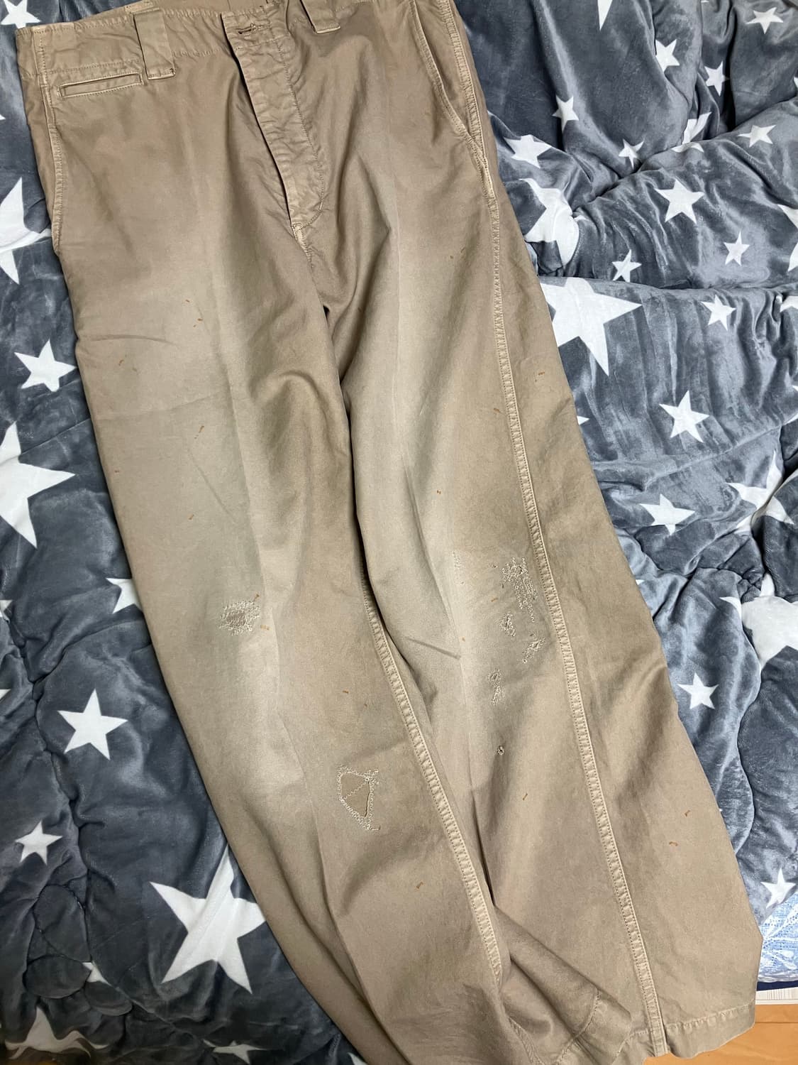 [2] 24aw 비즈빔 와이드치노 크래쉬 베이지 상품이미지3