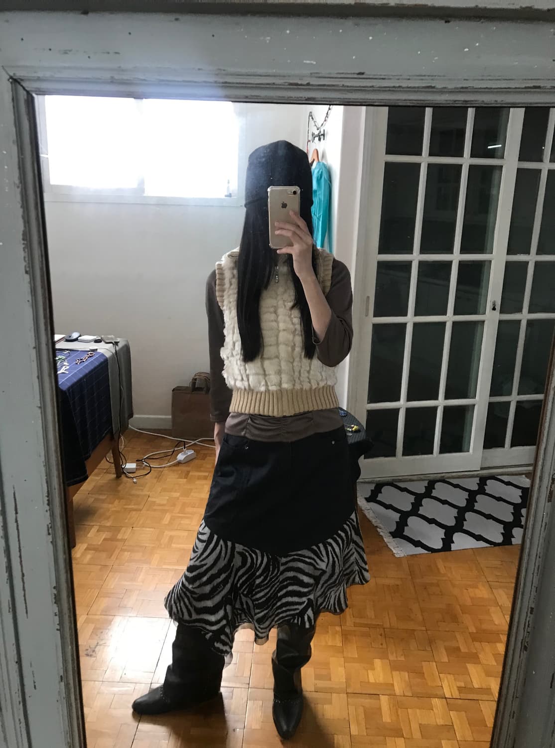 vintage zebra pattern skirt (29inch) 상품이미지6
