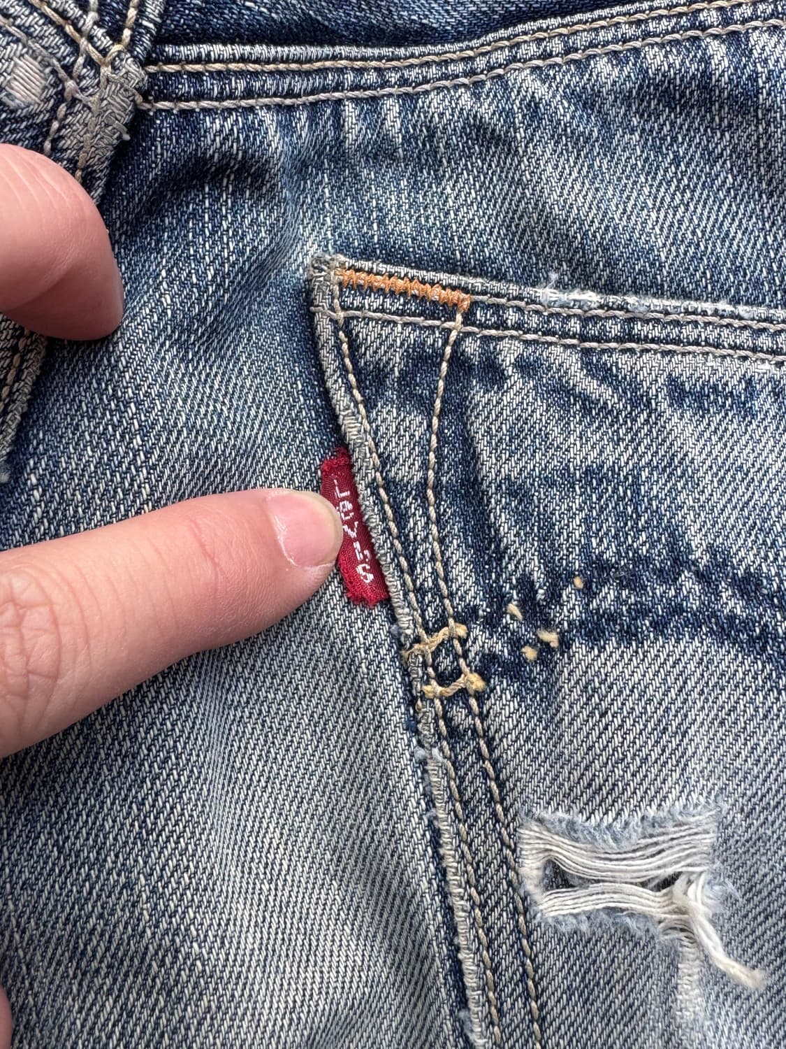 90s 리바이스 503 페이딩 신치백 데님팬츠 상품이미지8