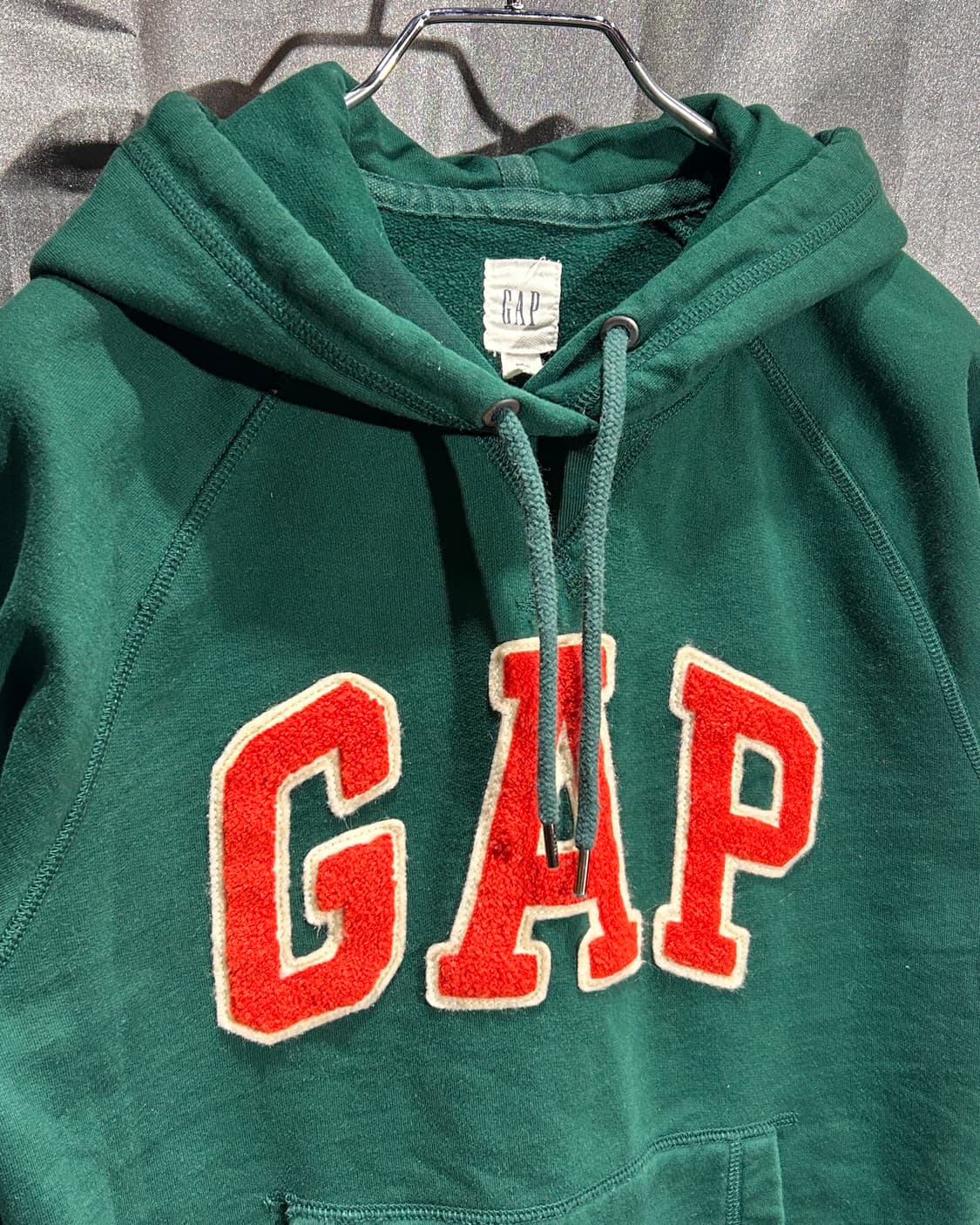 XS GAP 갭 아카이브 빅로고 그린 후드티 상품이미지4