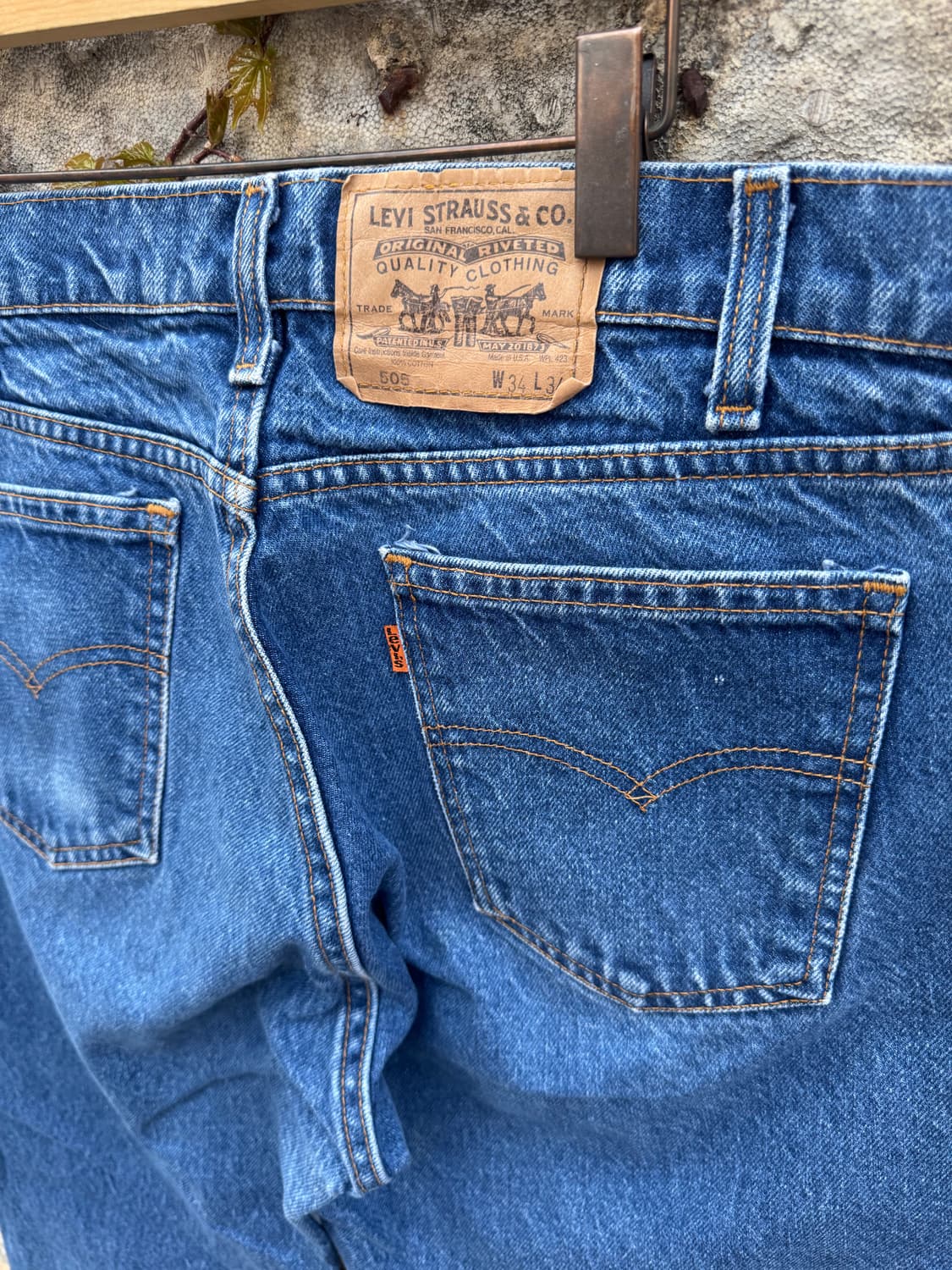 80s 리바이스 빈티지 505 오렌지탭 워싱 데님 팬츠 34 상품이미지5