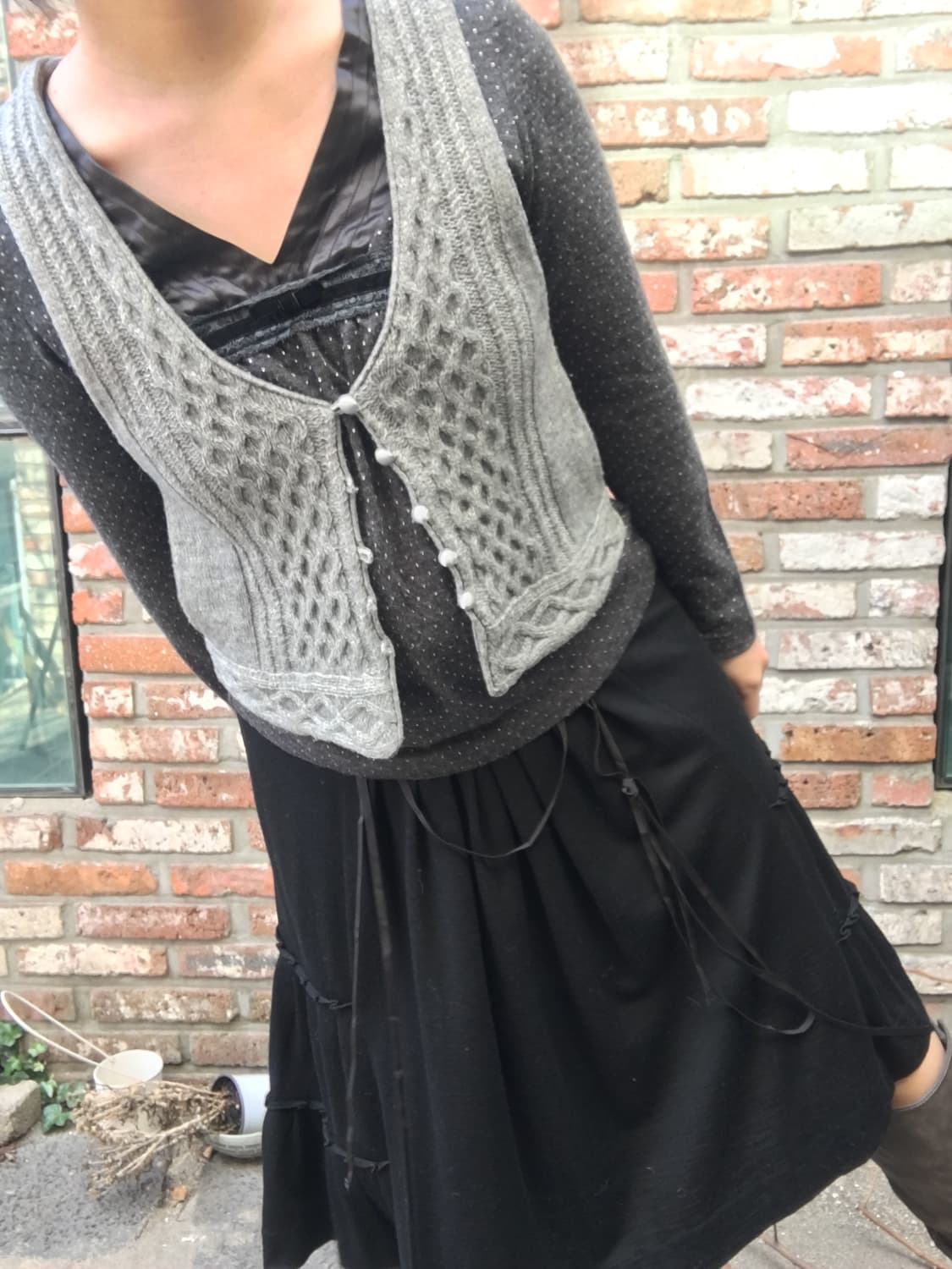 일본빈티지 니트조끼 코디세트 모리룩 상품이미지2