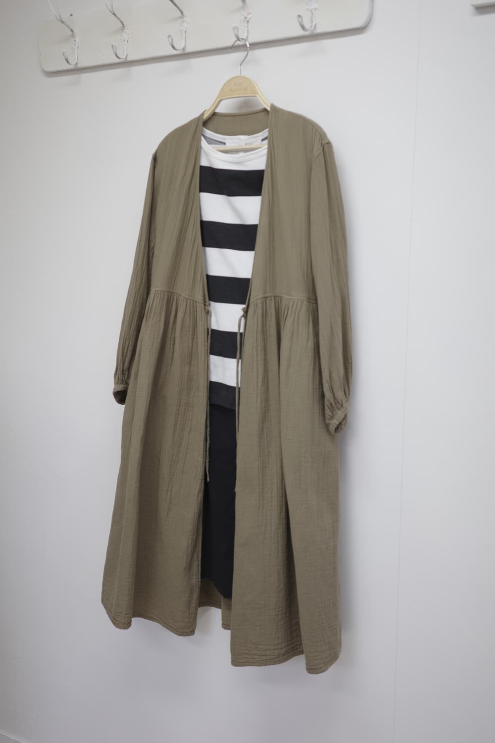 일본 빈티지 랩 원피스 카키 베이지 상품이미지1