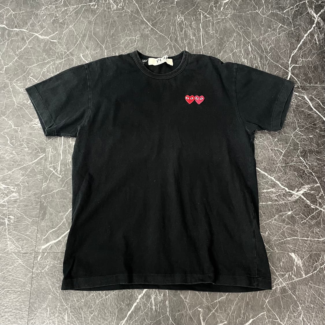 꼼데가르송 더블 하트와펜 반팔 블랙 상품이미지2